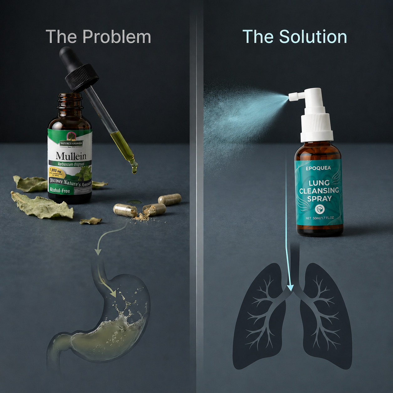 2. Mullein and Pills Never Reach Your Lungs