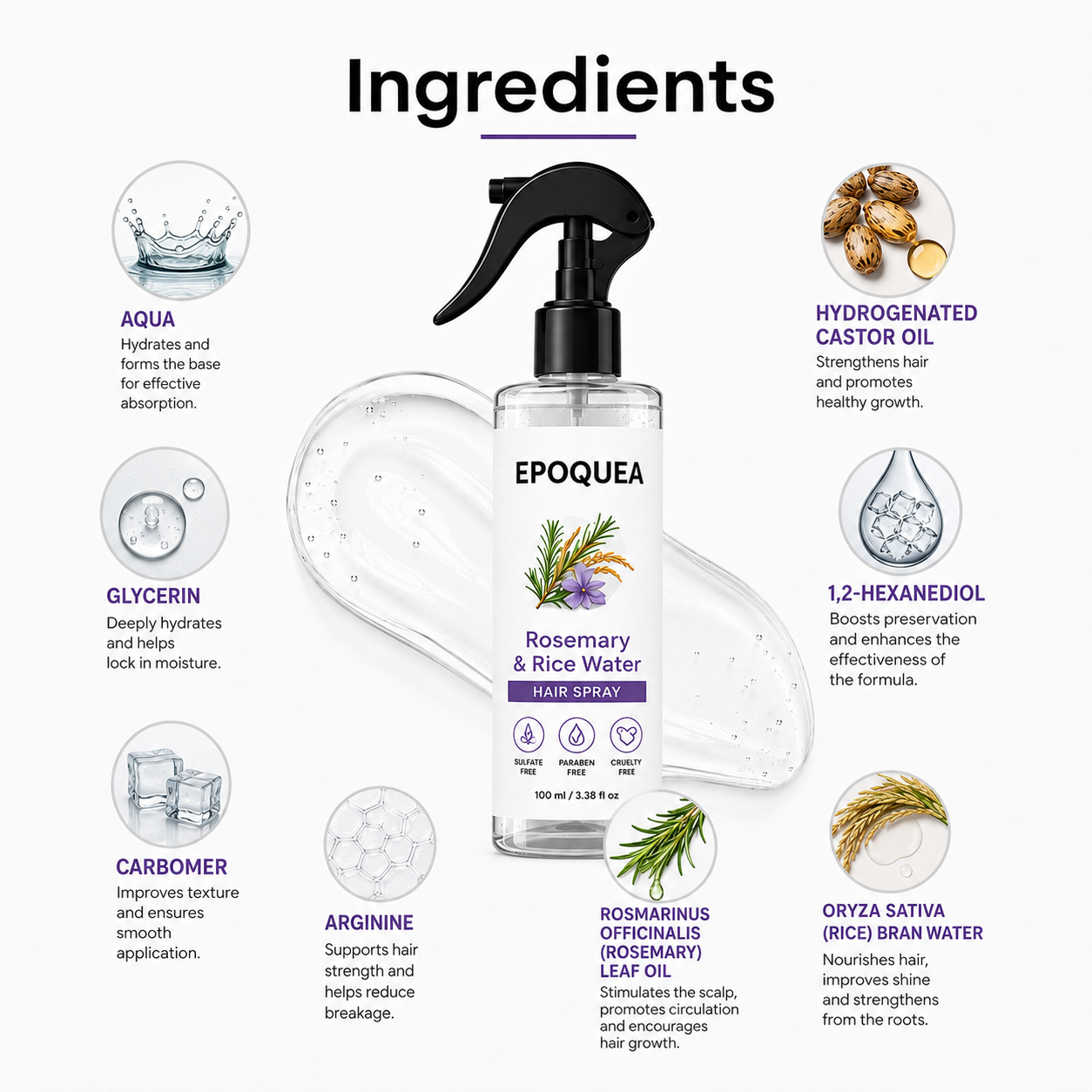 Rosemary + Rice Water Spray