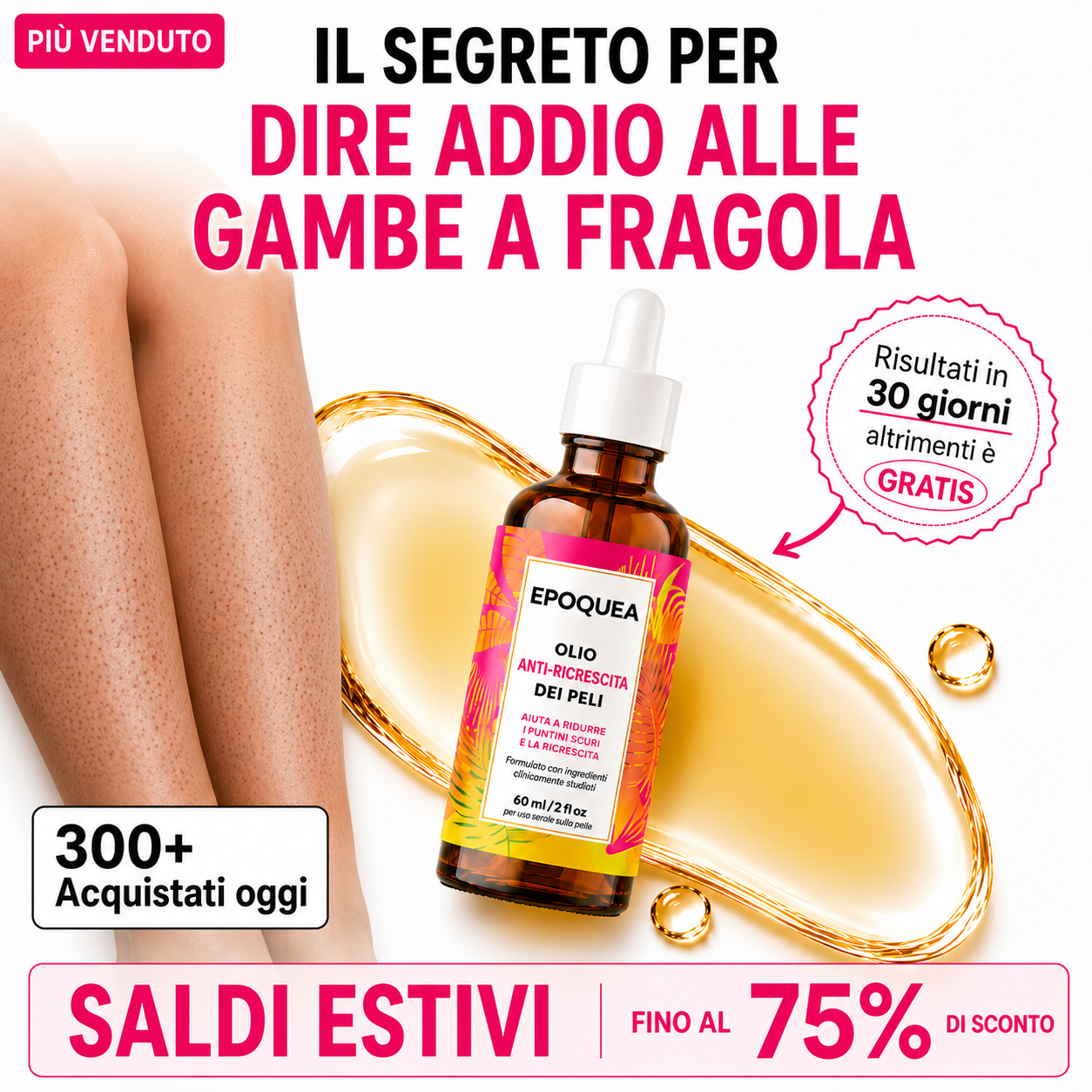 Il segreto per eliminare definitivamente le gambe a fragola
