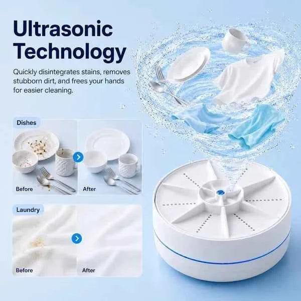 Epoquea WashBuddy Portable Ultrasonic Washer for Dishes & Laundry